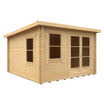 12x12 The Belton 44mm Cabin - L355 x W355 x H232.8 cm - Solid Wood/Softwood/Pine - Natural