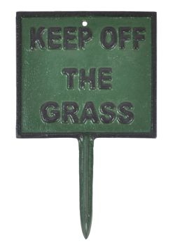 Keep off The Grass Wall Plaque - Aluminium - L1 x W14 x H22 cm