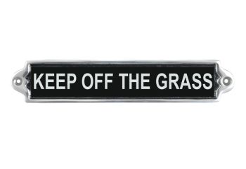 Keep off The Grass Wall Plaque - Aluminium - L1 x W25 x H6 cm