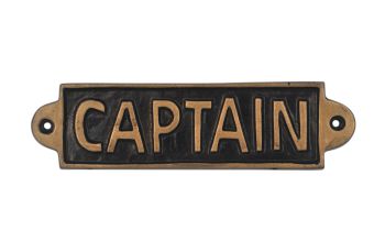 "Captain" - Wall Sign - Metal - L1 x W15 x H6 cm