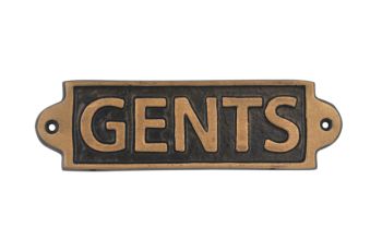 "Gents" - Wall Sign - Metal - L1 x W15 x H6 cm