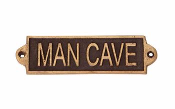 "Man Cave" - Wall Sign - Metal - L1 x W15 x H6 cm