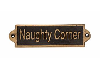 Naughty Corner Wall Plaque - Metal - L1 x W15 x H6 cm