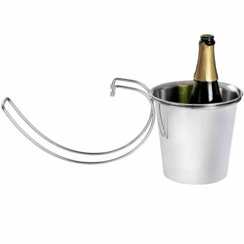 Clever Table Hanging Champagne -Ice Bucket - Metal - L19 x W19 x H50 cm - Silver