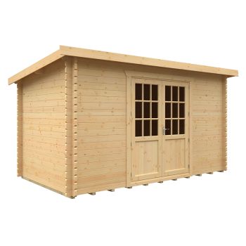 14x8w The Kingsley Plus 44mm Cabin - L415 x W235 x H232.8 cm - Solid Wood/Softwood/Pine - Natural