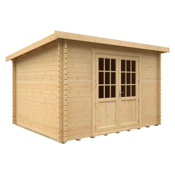 12x10w The Kingsley Plus 44mm Cabin - L355 x W295 x H232.8 cm - Solid Wood/Softwood/Pine - Natural
