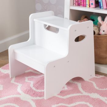 Two-Step Stool - White - Children's Furniture