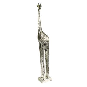 Giraffe Large - Resin - L7.6 x W9.3 x H57.8 cm - Silver/Black