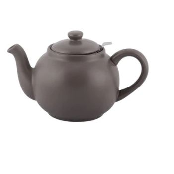 1.5L Teapot - Stoneware/Stainless Steel - L26 x W14.5 x H14.5 cm - Black