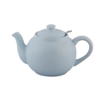 1.5L Teapot - Stoneware/Stainless Steel - L26 x W14.5 x H14.5 cm - Ice Blue