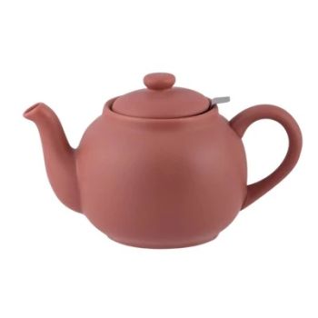 1.5L Teapot - Stoneware/Stainless Steel - L26 x W14.5 x H14.5 cm - Terracotta