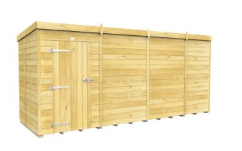 15 x 5 Feet Pent Shed - Single Door Without Windows - Wood - L147 x W454 x H201 cm