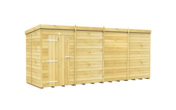 16 x 5 Feet Pent Shed - Single Door Without Windows - Wood - L147 x W474 x H201 cm
