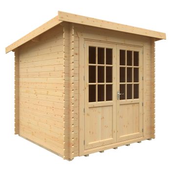 8x8 The Kingsley 28mm Cabin - L235 x W235 x H232.8 cm - Solid Wood/Softwood/Pine - Natural