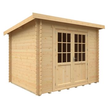 10x8 The Kingsley 28mm Cabin - L295 x W235 x H232.8 cm - Solid Wood/Softwood/Pine - Natural
