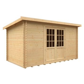 14x8 The Kingsley 28mm Cabin - L415 x W235 x H232.8 cm - Solid Wood/Softwood/Pine - Natural