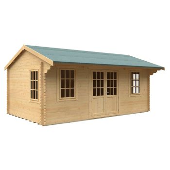 20x12 The Dalton 44mm Cabin - L595 x W355 x H293.2 cm - Solid Wood/Softwood/Pine - Natural