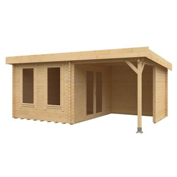 18x12 The Lulworth 44mm Cabin - L535 x W355 x H243.8 cm - Solid Wood/Softwood/Pine - Natural
