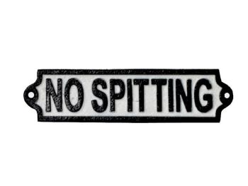 No Spitting Wall Sign - Cast Iron - L1 x W15 x H7 cm