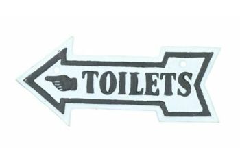 Toilets Wall Plaque Sign - Cast Iron - L1 x W25 x H6 cm