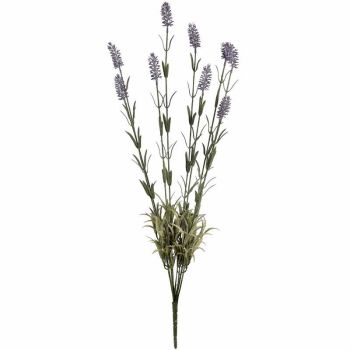 Large Lavender Spray Artificial Flower - Plastic - L15 x W15 x H72 cm - Purple