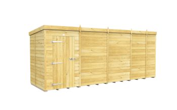17 x 5 Feet Pent Shed - Single Door Without Windows - Wood - L147 x W492 x H201 cm