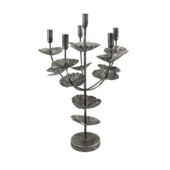 Candle Holder - Metal - L34 x W36 x H57 cm - Silver
