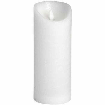 Luxe Collection 3.5 x 9 Flickering Flame LED Candle - Wax - W9 x H23 cm - White