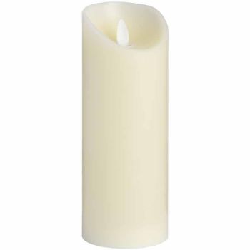 Luxe Collection 3 x 8 Flickering Flame LED Candle - Wax - L7 x W7 x H20 cm - Cream