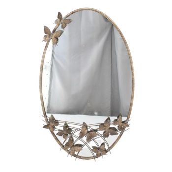 Oval Framed Mirror - Metal - L5 x W61 x H102 cm