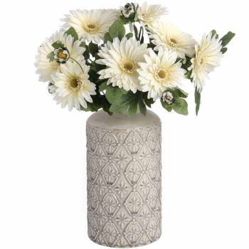 Medium Nero Vase - Ceramic/Plastic - L13 x W13 x H26 cm - White