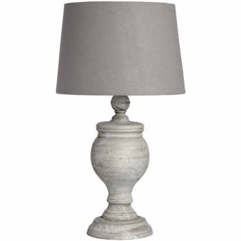 Uthina Table Lamp - Linen/Wood - L30 x W30 x H53 cm - Beige/Stone