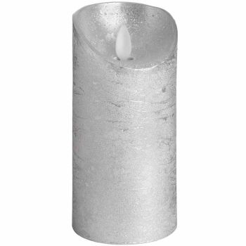 Luxe Collection 3 x 6 Silver Flickering Flame LED Wax Candle