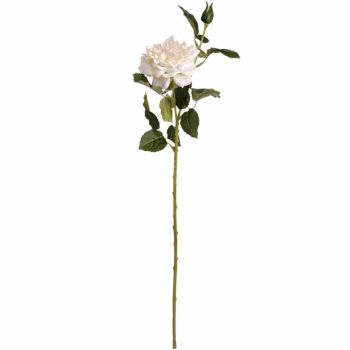 Garden Rose Spray Artificial Flower - Fabric/Plastic - L10 x W16 x H68 cm - White