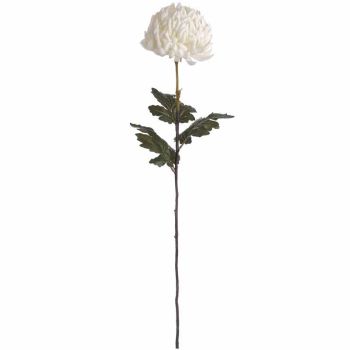 Large Chrysanthemum Artificial Flower - Fabric/Plastic - L15 x W15 x H87 cm - White