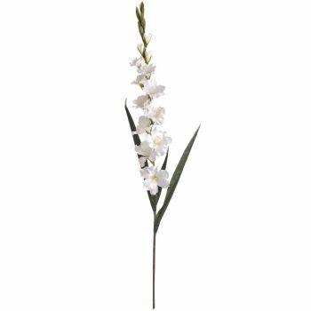 Gladioli Artificial Flower - Fabric/Plastic - L6 x W11 x H108 cm - White