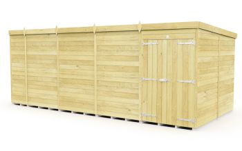 18 x 8 Feet Pent Shed - Double Door Without Windows - Wood - L231 x W533 x H201 cm