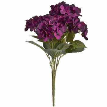 Hydrangea Bouquet Artificial Flower - Fabric/Plastic - L34 x W34 x H54 cm - Purple