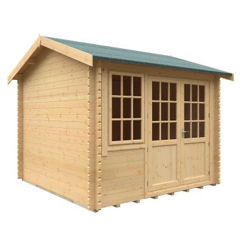 10x10w The Henley Plus 44mm Cabin - L295 x W295 x H272.6 cm - Solid Wood/Softwood/Pine - Natural