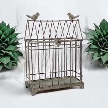 Bird Cage - Metal - L12 x W24 x H34 cm - Distressed Finish