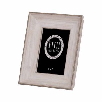 White Washed Photo Frame 5X7 - Wood - L4 x W21 x H26 cm - Grey/White