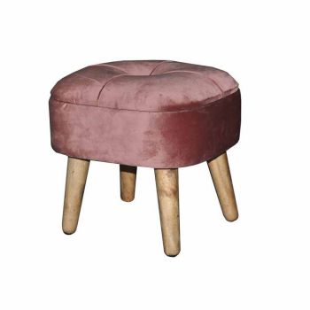 Stool - Wood - L30 x W30 x H34 cm - Pink