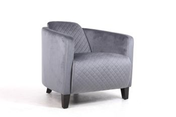 86 cm Armchair - Velvet - L74 x W76 x H86 cm - Lead