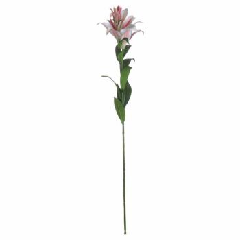 Stargazer Lily Artificial Flower - L23 x W23 x H90 cm - Pink/White