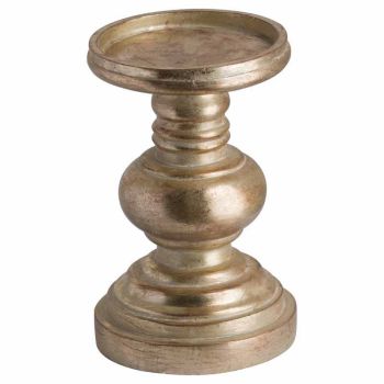 Antique Brass Effect Squat Candle Holder