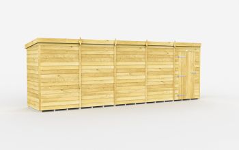 19 x 4 Feet Pent Shed - Single Door Without Windows - Wood - L118 x W560 x H201 cm
