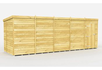 19 x 6 Feet Pent Shed - Single Door Without Windows - Wood - L178 x W560 x H201 cm