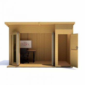 Aster 12' x 8' Bi-Fold Doors & Single Door with 2 Fixed Windows Dip Treated Summerhouse