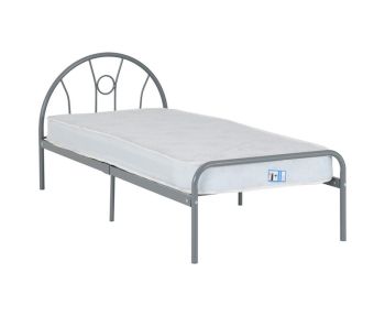 Nova 3 Feet Bed Frame - L197 x W95 x H89 cm - Silver