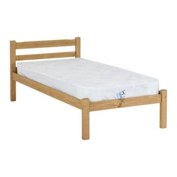 Panama 3 Feet Bed Frame - L198 x W98 x H77 cm - Natural Wax